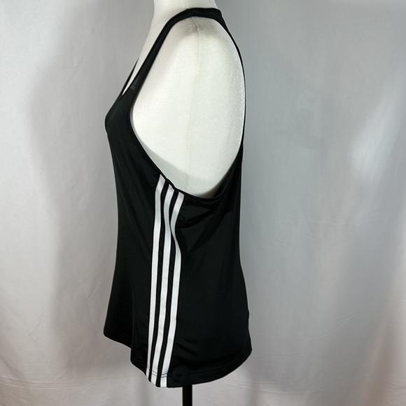 Adidas Black & White Striped Athletic Tank Top - Picture 3 of 6